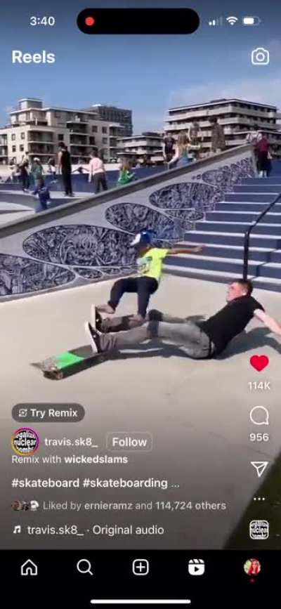 Running through a skatepark like it&rsquo;s a playground. (Not even skating)