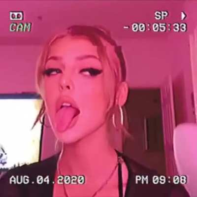 Obsessed with her tongue