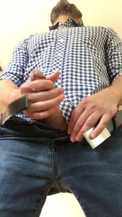 Almost cumming in jeans