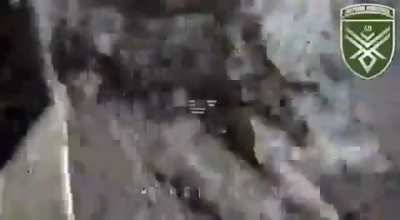 Ukrainian 68th Jaeger Brigade's drone pilot flew a FPV kamikaze drone into Russian infantry sitting in the back of a mini pickup truck, parked in a field. Published September 6, 2024