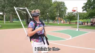 Playing basket ball in 3rd person