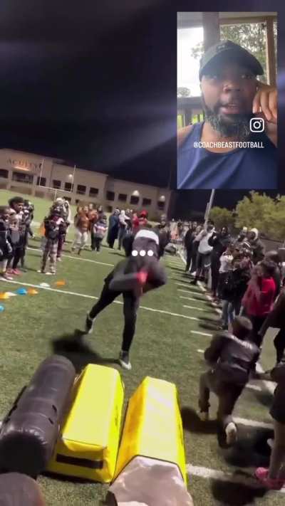 Dad WWE bodyslams his kid during a sports practice