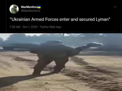 Ukranians enter first "Russian" city, 2022, colorized