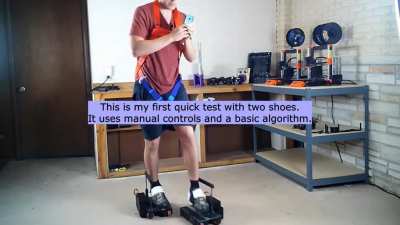 Mostly 3D printed motorized "shoes" you wear while playing a virtual reality game