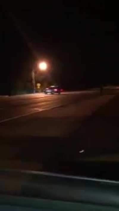 Weird guy runs after cars along the road
