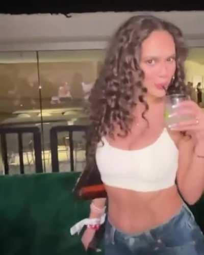 enjoying a drink