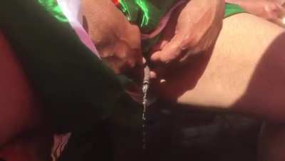 An Indian fan peeing in Oval during a world cup match ... This is the height of trashy behavior