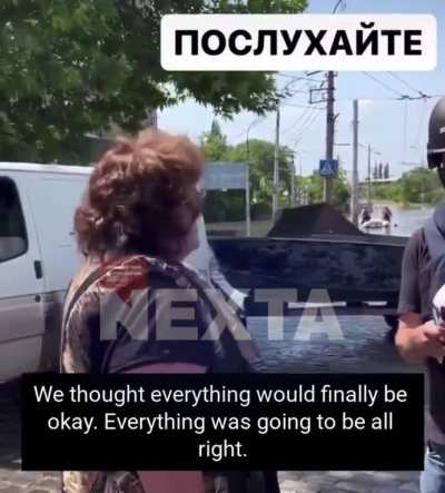 &ldquo;Putin will burn in hell, bastard! They couldn&rsquo;t finish us off, so they decided to drown us&rdquo; A resident of Kherson emotionally expressed what she thought of Putin and his &ldquo;liberators&rdquo;.