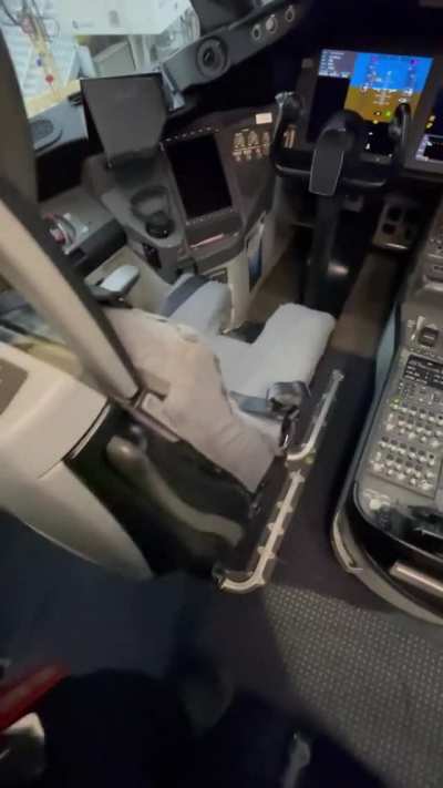 Getting into the Captains seat on a 787.
