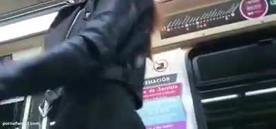 On The Train. She Is Enjoying Too Much