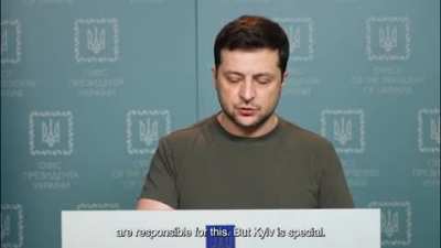 Zelenskyy: "The rocket aimed at the central square of Kharkiv is an outright, undisguised terror. After that, Russia is a terrorist state. No one will forgive. No one will forget." [Eng subtitles]