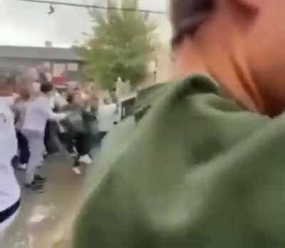 Students overturn SUV after Michigan State beats Michigan