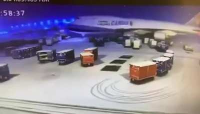 A China Airlines Cargo Boeing 747 sustained some serious damage at Chicago O&rsquo;Hare this morning, January 29, after landing from Anchorage. The plane plowed through some ground equipment, causing (what appears to be) significant damage to the two left engin