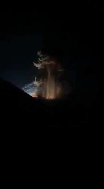 A Russian ammunition depot in the Krasndor Krai region explodes after a Ukraine drone struck it.