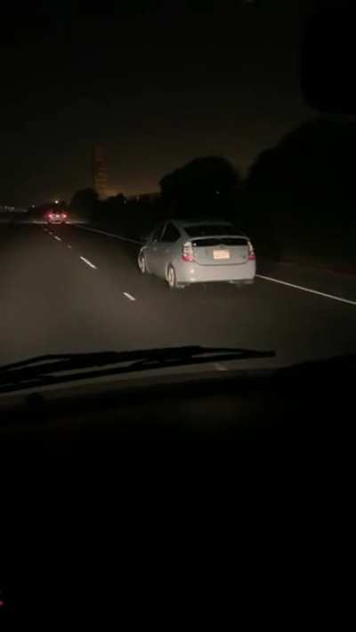 Driver was without headlights for a while, but I finally got them to notice&hellip;.Geez. Lol