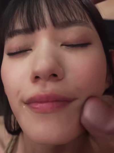 Cute asian girl taking multiple loads