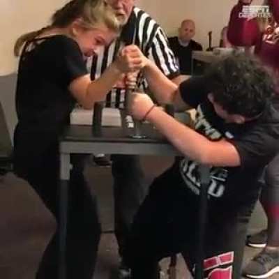 This Little Girl Unbeatable Arm Power!!!