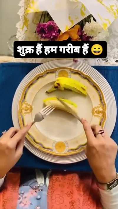 Eating banana with knife &amp;amp; fork 🥲