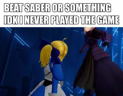 Apparently there's a rhythm game called "Beat Saber"