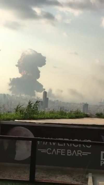 Huge explosion happened in Beirut filmed by a mile away.