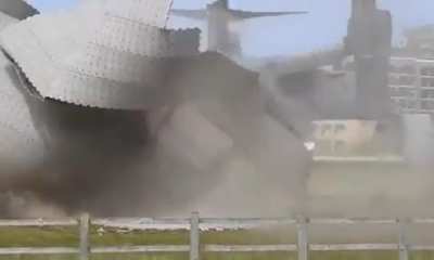 A V-22 Osprey destroyed a helipad at Addenbrooke&rsquo;s Hospital (England) on 21/04/2021 whilst taking off during practice casualty transfers.
