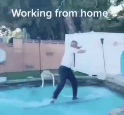 During quarantine when you&rsquo;re late for online meeting