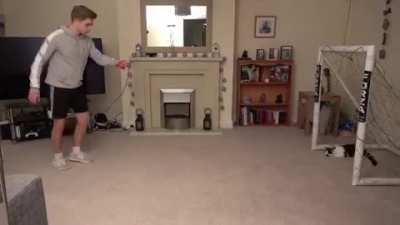 Hit cat caught practicing