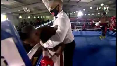 Boxer fighting ghosts