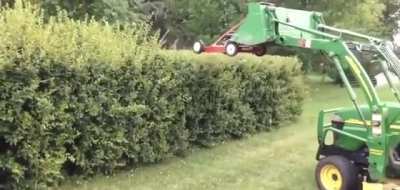 by far the best use of a lawnmower I have ever seen