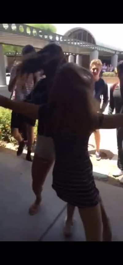 Two girls fighting