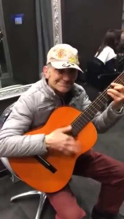 Old man plays 