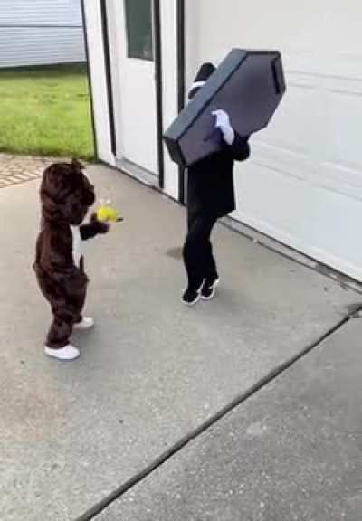 My son wanted to be the &ldquo;Coffin Dance Guys&rdquo; for his Halloween costume.