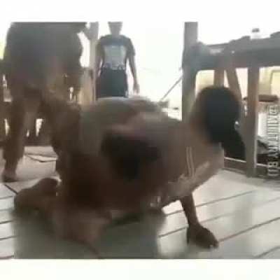 Military Girl Taps Out Military Guy