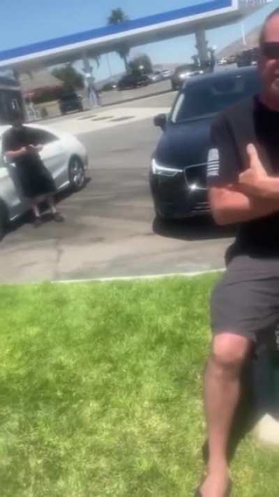 Fruit vendor getting harassed by open-fly guy