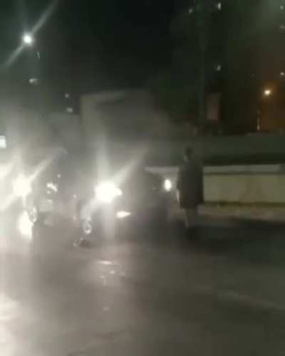 Woman finds out why it’s not ok to block traffic