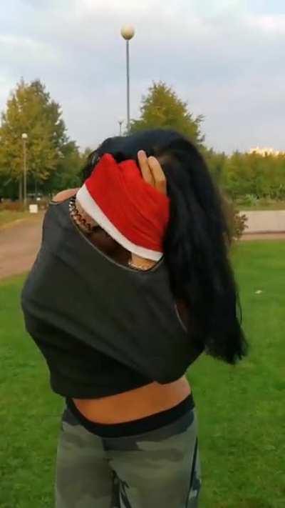 Cheerful tits of a physical education teacher