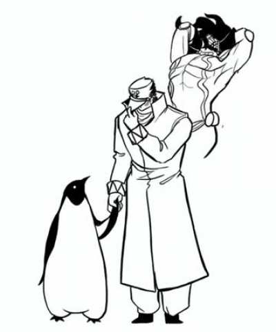Jotaro with penguin