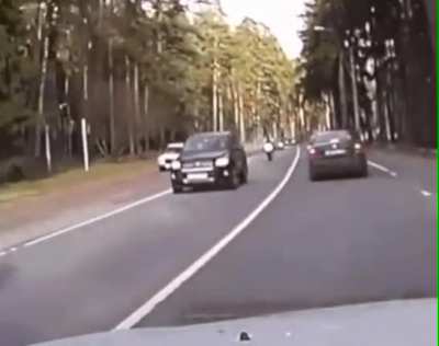Target-Locking Tire Hits Motorcyclist
