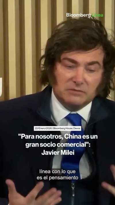 China es un gran socio comercial - Javier Milei en Bloomberg