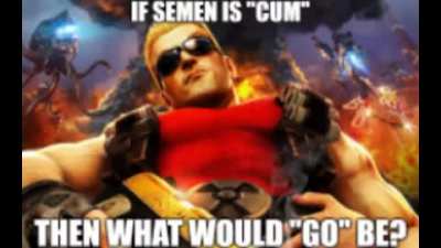 Duke Nukem asking the real questions