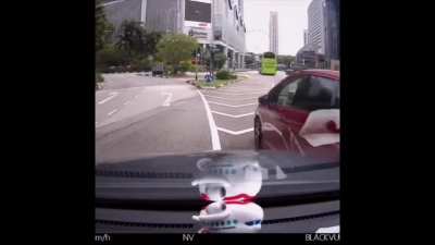 Dude from the red car had the audacity to say "you are so fast, are you kidding?"