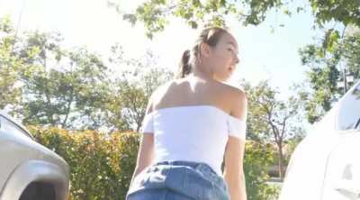 Flashing Her Great Ass in Public Area