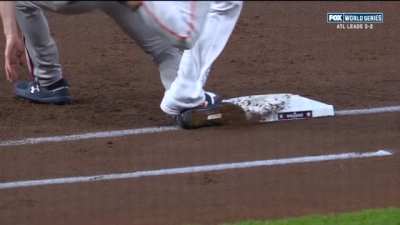 Max Fried is lucky Michael Brantley didn't break his ankle.