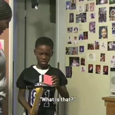 Kid gets a letter in the mail