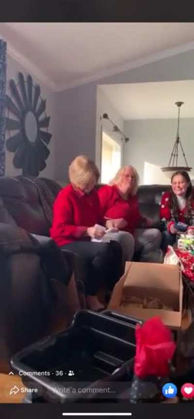 My mother finding out she&rsquo;s going to be a grandmother.