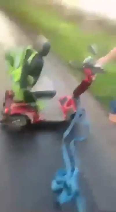 Drunk &amp;amp; high idiot in N. Ireland steals mobility scooter.. PART 2