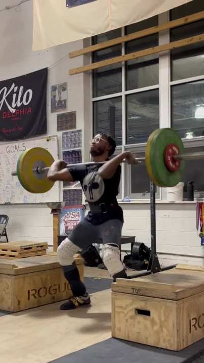 Block clean + push press