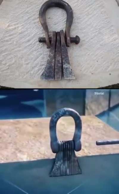 An ancient technique for lifting giant stone blocks using a Lewis tool