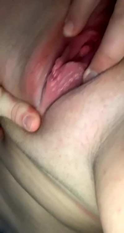 Daddy decided to tease my clit while we watched our show