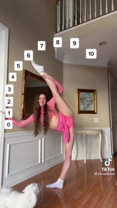Showing how easy she bends